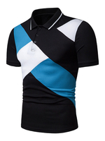 Chemise Hommes Polo Chemise Collier Courré Sans manches courtes Fit Fit Black Mode Polo Shirts