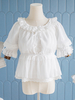 Chemise Lolita Mignonne Top Blanche À Manches Longues À Volants