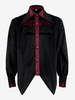 Chemise Noir Vintage Gothique Top Rétro Volants Dentelle Manches Longues Polyester Fibre Rétro Costumes Pour Homme