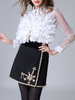 Chemise Pour Femmes Blanc Organza Col Rabattu Sheer Rétro Fleurs Hauts Manches Longues