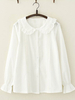 Chemise Sweet Lolita Haut en lolita blanc avec bordures en dentelle et coton à volants Déguisements Halloween