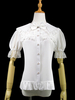 Chemise Sweet Lolita Haut en lolita en mousseline blanche avec bordure en dentelle et volants Déguisements Halloween