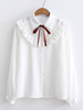 Chemise Sweet Lolita Volants Arcs Haut à manches longues Lolita Déguisements Halloween