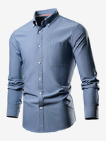 Chemises À Manches Longues Homme Grande Taille Mariage Boutonnée Coupe Cintré