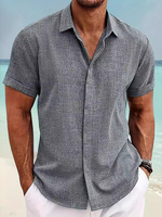 Chemises boutonnées pour hommes hauts décontractés à manches courtes chemises de plage dété de mariage