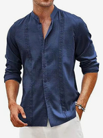 Chemises cubaines Guayabera pour hommes chemises de plage décontractées à manches longues pour lété