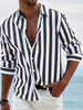 Chemises décontractées pour hommes col rabattu rayures manches longues chemises pour hommes