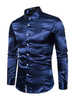 Chemises homme Casual 2021 Marine foncé Chemise Manche longue Col à revers