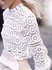 Chemisier blanc femmes col rond bijou hauts tops