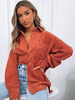 Chemisier Blouse Femme à Col Revers avec Manches Longues avec Boutons Unicolore