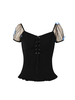 Chemisier Blouse Haut Sexy Femme Taille Haute à Col V avec Manches Courtes Amples Unicolore