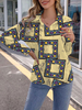 Chemisier Blouse Imprimé Femme à Col Revers avec Manches Longues Amples Blouse Femme