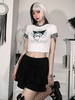 Chemisier gothique pour femme T-shirt en polyester Hip Hop en dentelle blanche