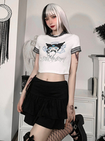 Chemisier gothique pour femme T-shirt en polyester Hip Hop en dentelle blanche