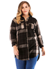 Chemisier grande taille pour femme col rabattu manches longues motif à carreaux boutons chemise décontractée surdimensionnée