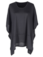 Chemisier grande taille pour femme noir col bijou demi-manches surdimensionné chemise surdimensionnée décontractée