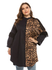 Chemisier grande taille pour femme noir col montant manches longues chemise décontractée en polyester surdimensionné