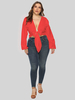 Chemisier grande taille pour femme T-shirt surdimensionné en polyester rouge à manches longues