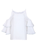 Chemisier grande taille pour femmes bretelles col demi-manches haut camisole décontracté surdimensionné blanc