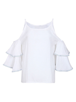 Chemisier grande taille pour femmes bretelles col demi-manches haut camisole décontracté surdimensionné blanc