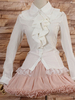 Chemisier Lolita blanc manches longues avec revers et volants Déguisements Halloween