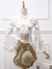 Chemisier lolita classique Chemise royale de conte de fées en dentelle blanche Déguisements Halloween