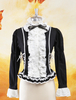 Chemisier lolita classique en 100% coton bicolore plissé col montant Déguisements Halloween