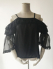 Chemisier lolita classique en chiffon unicolore avec dentelle à bretelles
