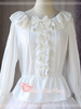 Chemisier lolita classique en chiffon unicolore avec noeud col rond Déguisements Halloween