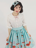 Chemisier lolita classique en polyester unicolore à volants col Peter Pan Déguisements Halloween