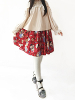 Chemisier lolita Douceur en chiffon bicolore avec ruban col montant Déguisements Halloween