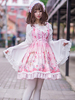 Chemisier lolita doux en chiffon à volants col rond Déguisements Halloween