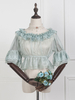 Chemisier Lolita doux en dentelle à volants en velours vert clair Lolita Crop Top Déguisements Halloween