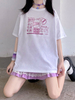 Chemisier Lolita Femme Blanc Polyester Bijou T-shirt Lolita Manches Courtes
