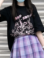 Chemisier Lolita Femme Noir Bijou Polyester Manches Courtes T-shirt Lolita Noir