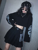 Chemisier Lolita Femme Noir Polyester Col Bijou Manches Longues Polyester Lolita Sweat