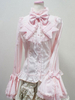 Chemisier lolita rococo en 100% coton avec noeud à volants col montant Déguisements Halloween