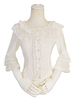 Chemisier lolita rococo en chiffon unicolore avec dentelle col rond Déguisements Halloween