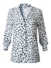 chemisier pour femme en polyester blanc col rabattu décontracté manches longues