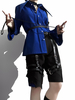 Chemisiers gothiques Lolita Haut Lolita bleu à manches longues Chemise Lolita
