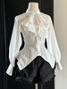 Chemisiers gothiques Lolita Haut Lolita Chemisier à volants à manches longues Chemise Lolita blanche
