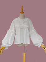 Chemisiers Lolita Classiques Infanta Chemise Lolita Blanche À Manches Longues