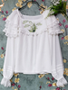 Chemisiers Lolita classiques Lolita Top Infanta Chemise Lolita blanche à manches longues en dentelle brodée à imprimé floral