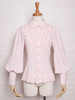 Chemisiers Lolita doux Volants Dentelle Manches longues Haut Lolita rose Chemise Lolita