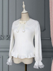 Chemisiers Lolita Nœuds blancs Dentelle Manches longues Col claudine Chemise Lolita blanche