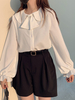 Chemisiers Sweet Lolita Blanc Manches Longues Polyester Chemise Lolita Décontractée"idienne