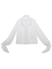 Chemisiers Sweet Lolita blancs Lacets Volants Manches longues Chemise Lolita blanche