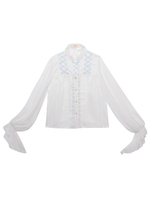 Chemisiers Sweet Lolita blancs Lacets Volants Manches longues Chemise Lolita blanche