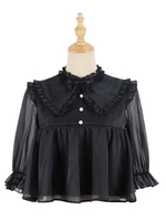 Chemisiers Sweet Lolita Bows Chemisier à manches 3/4 Top Lolita Chemise Lolita noire