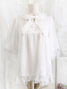 Chemisiers Sweet Lolita Chemisier Lolita Blanc Lolita Haut avec Demi-Manches Arcs Imprimé Chemise Lolita Déguisements Halloween